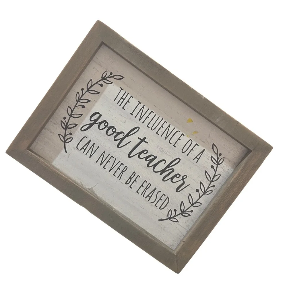 Hobby Lobby Teacher Appreciation Sign Small Gray‎ Wood Excellent Farmhouse Decor